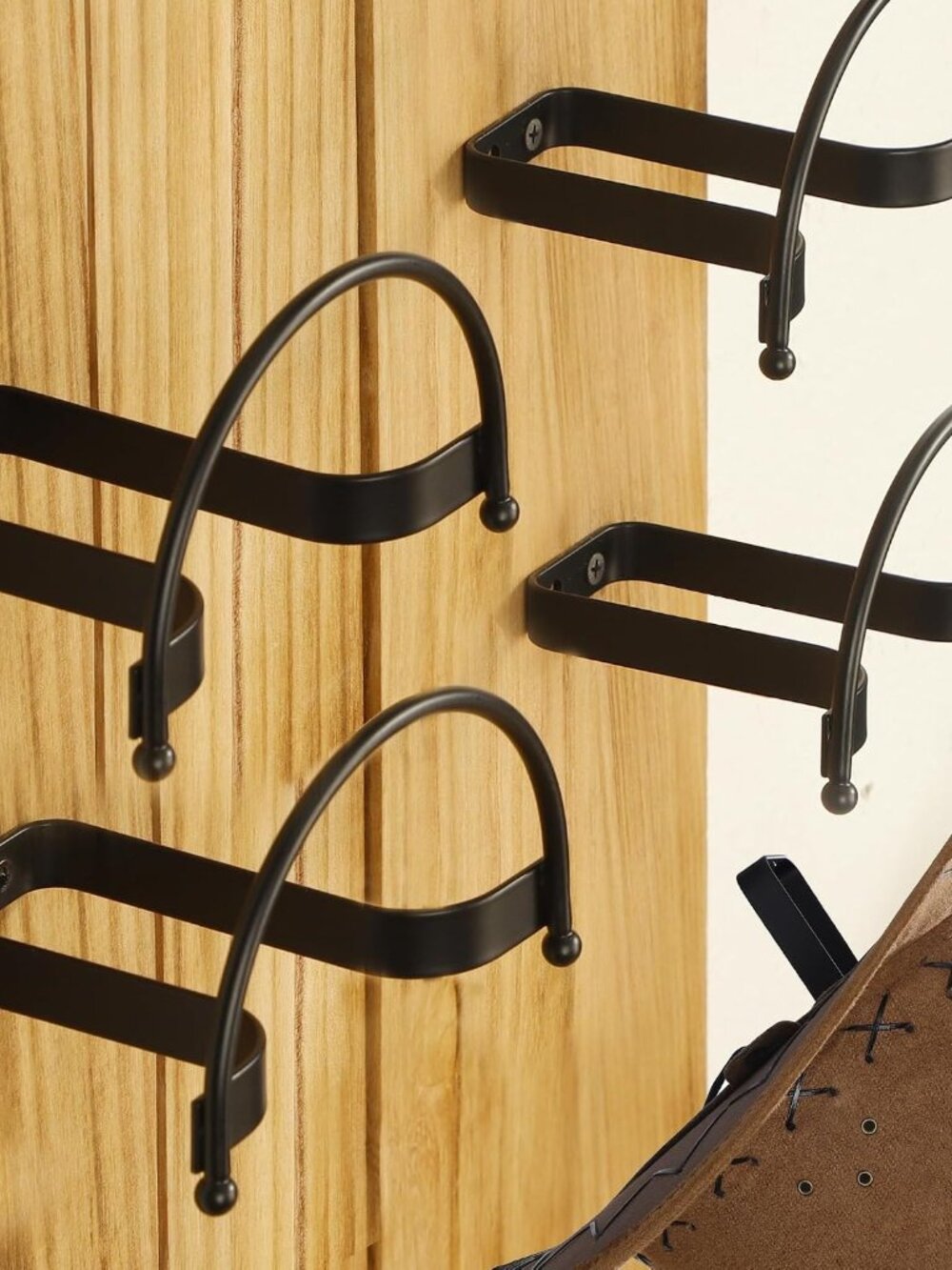 Cowboy Hat Rack Wall Mount, 4 Pack Curved Hat Holder for Display